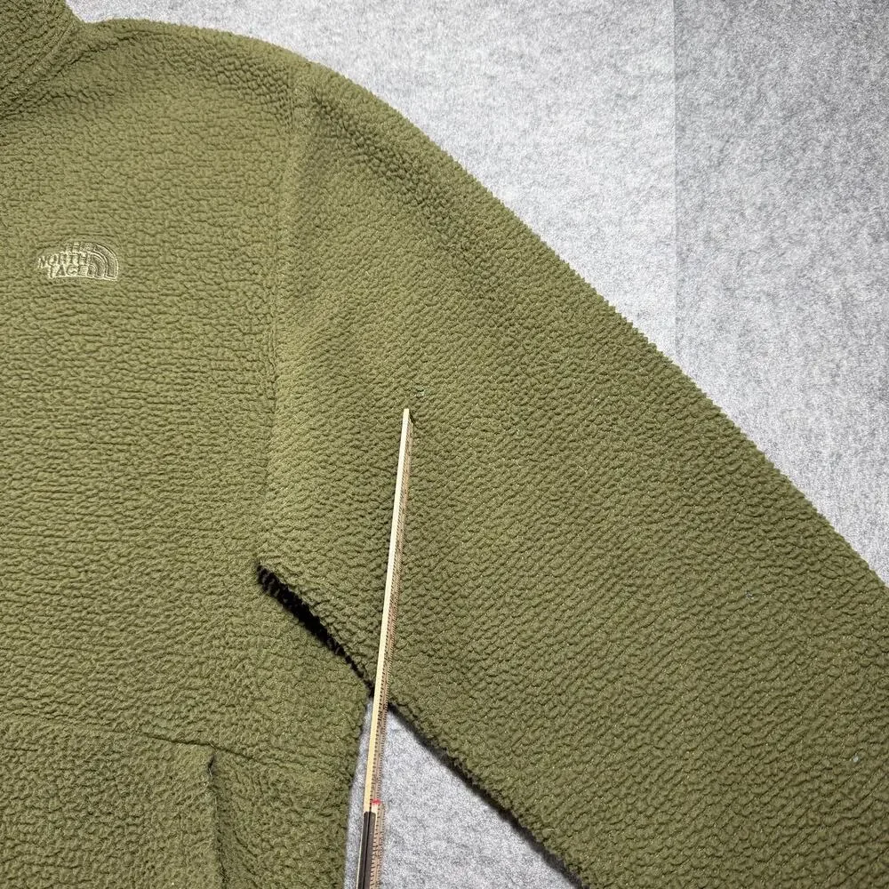 The North Face Campshire Fleece Jacket Mens XL Olive Green Sherpa Full Zip